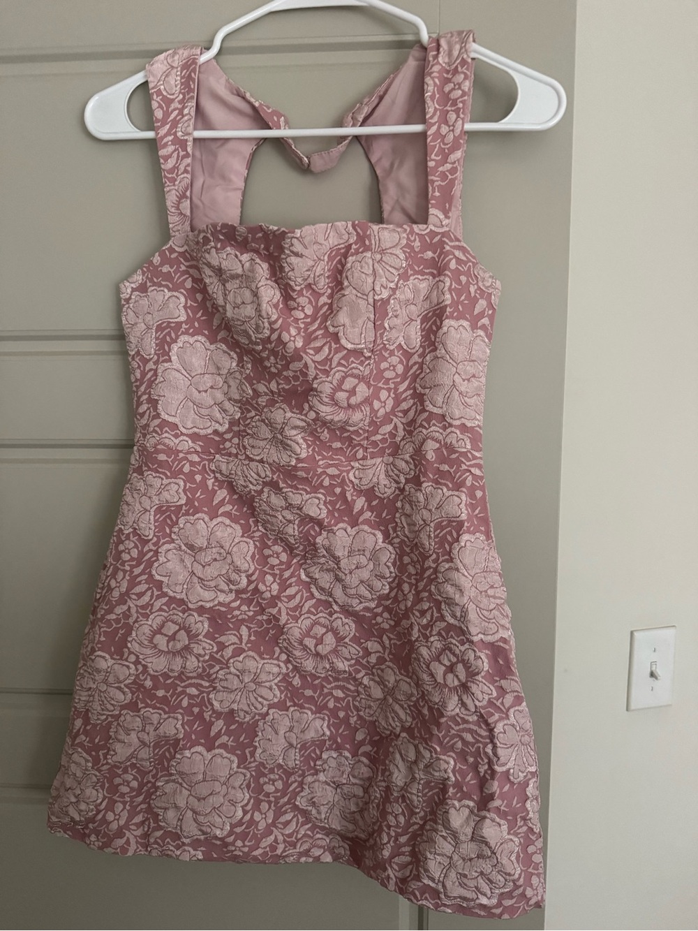 Sleeveless Pink Floral Lace Girls' Party Dress